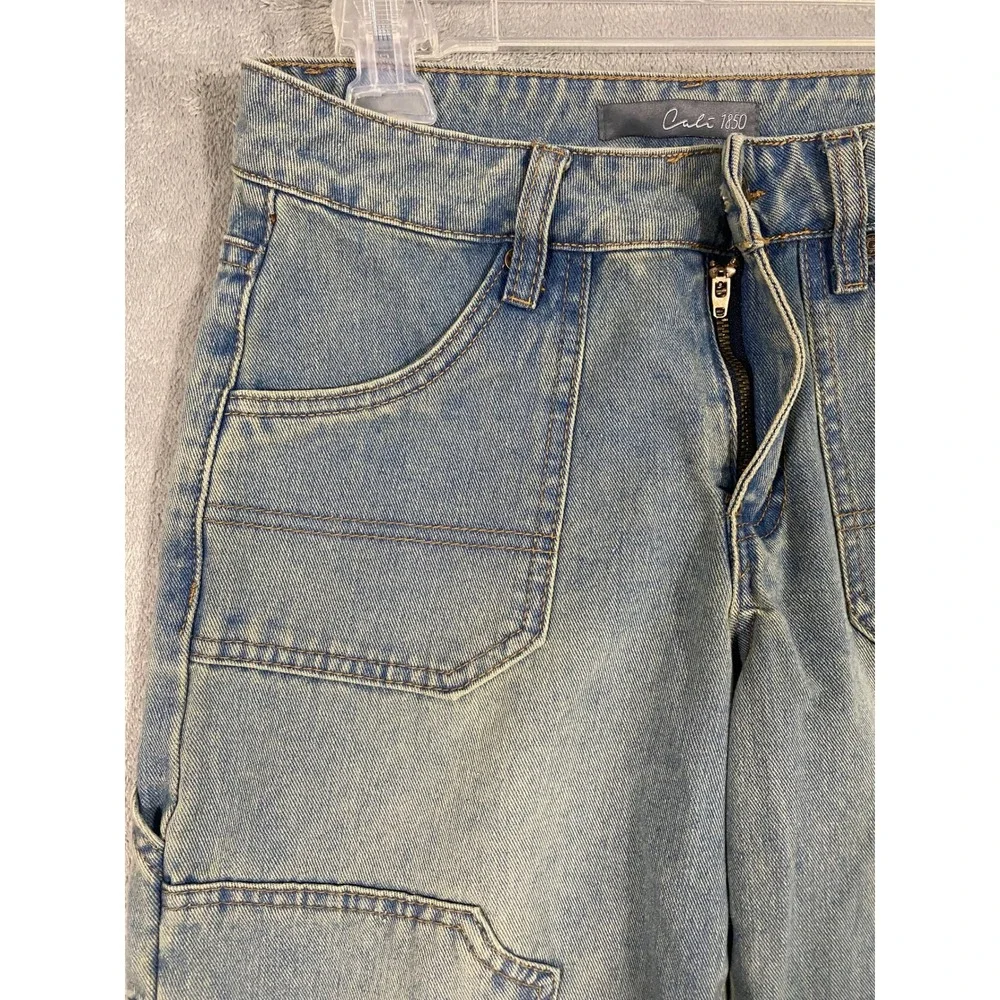 Cali 1850 Carpenter Jeans Womens 3/26 Blue Relaxed Straight Leg‎ Utility Y2K